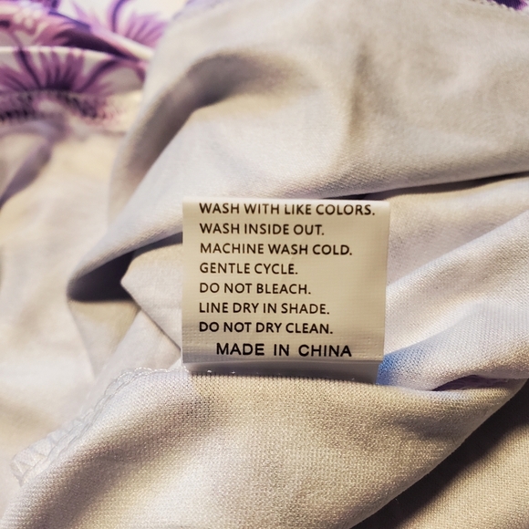 Purple Hibiscus Print Tropical Print Tube Dress - Picture 7 of 7